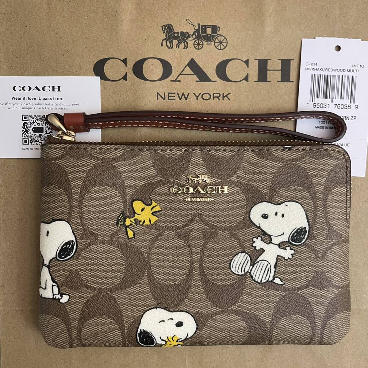 PayPayフリマ|新品 COACH X PEANUTS コーナー ジップ リストレット