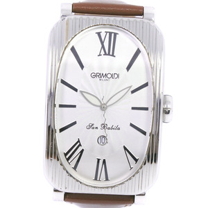 GRIMOLDI グリモルディ サン・バビラ 腕時計 SS×レザー 自動巻き メンズ シルバー文字盤【60030243】中古