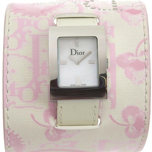 Dior Dior ma белка D78-109 наручные часы SS× кожа серебряный кварц аналог отображать женский белый ракушка циферблат [59010423] б/у 