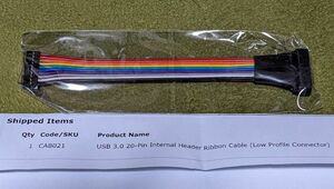 USB 3.0 20 Pin Internal Header Ribbon Cable Low Profile Connector