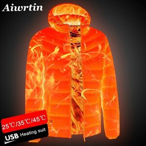  electric heating down jacket raise of temperature coat heat the best jacket protection against cold USB temperature adjustment ski mountain climbing fishing black 