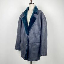 美品 Max Mara マックスマーラ original shearling VERA PELLE 本革ロングコート 裏起毛 レディース 冬物アウター グレー サイズ44*TB537_画像2