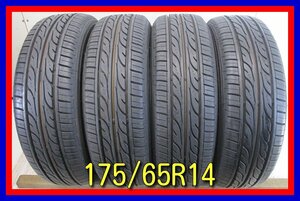 ■中古タイヤ■　175/65R14 82S DUNLOP EC202 パッソ ノート フィット デミオ等 夏タイヤ オンロード 激安　送料無料　A77