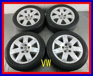 ■中古タイヤホイール■　Volkswagen 純正 16インチ 7J +37 5H 112 KUMHO sense SE11 205/55R16 91H 夏 S AW 激安 送料無料 J509