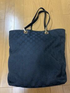 ★GUCCI★グッチ★バケツバッグ★ハンドバッグ★GGキャンバス★黒 ユニセックス★ブラック★中古★