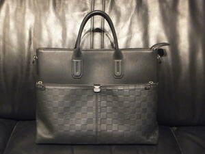 #*# большая сумка 7DW( seven Dayz a we k) Damier Efini черный LOUIS VUITTON( Louis Vuitton )#*#