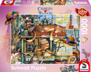 SD 59992 1000ピース ジグソーパズル ドイツ発売 園芸工房で寝ている猫