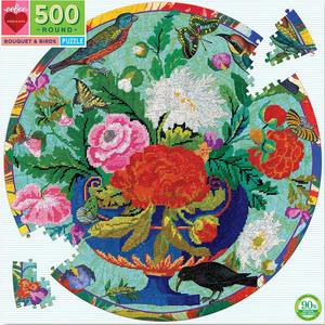 EB EPZFBQB 円形500ピース ジグソーパズル 米国輸入 Bouquet & Birds