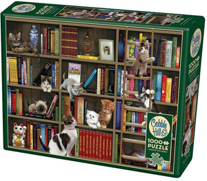 CH 80334 1000 piece jigsaw puzzle American import cat library member 