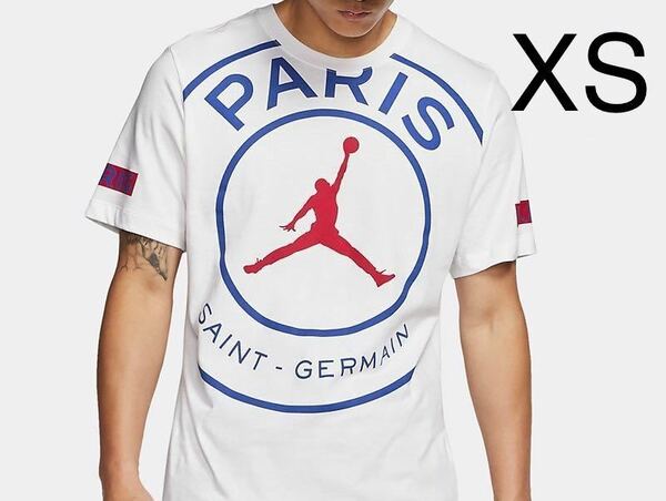 ★新品 XS NIKE AIR JORDAN×PSG ロゴ Tシャツ ナイキ パリサンジェルマン ジョーダン PARIS SAINT GERMAIN LOGO T-SHIRT