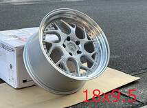 新品！Aodhan DS01 18x9.5+15, +22, +30 5穴 PCD114.3 Silver Machined Lip w/Chrome Rivets Concave USDM Hellaflush _画像1