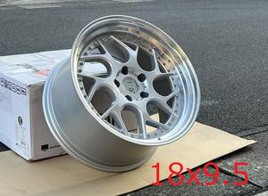 新品！Aodhan DS01 18x9.5+15, +22, +30 5穴 PCD114.3 Silver Machined Lip w/Chrome Rivets Concave USDM Hellaflush 