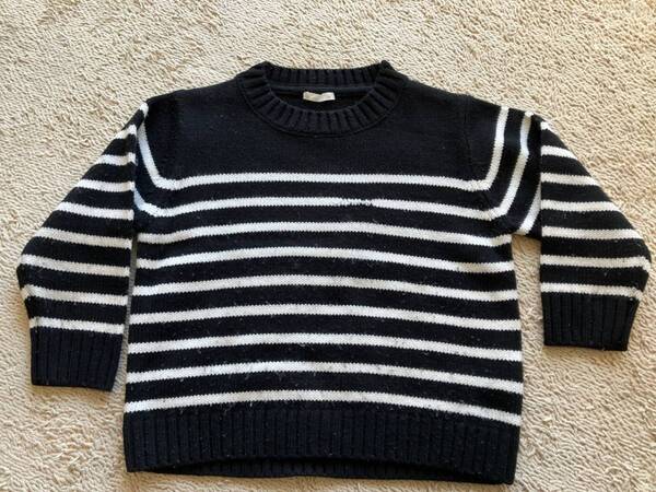 GUジーユー 長袖カットソーニットセーター サイズ110 黒白ボーダー