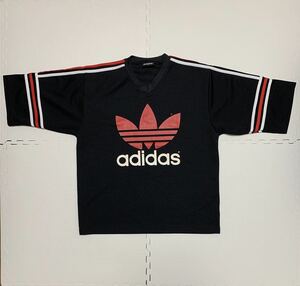 *90s Adidas adidas сетка футболка большой to зеркальный . il чёрный × красный 