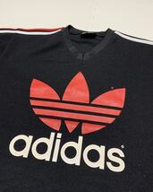 ★90ｓ　アディダス　ａｄｉｄａｓ　メッシュ　Ｔシャツ　ビッグトレフォイル　黒×赤_画像2