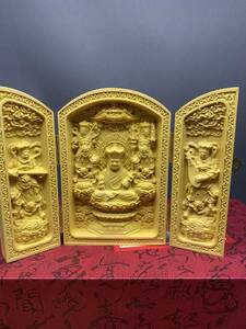 特上彫 三開仏 地蔵菩薩 木彫 仏師で仕上げ品 細工精彫 仏教仏像