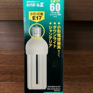 東芝　電球型蛍光灯　EFD15EN/13-E17　昼白色　ネオボールZ　60形　口金E17　　EFD15EN13E17