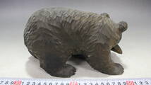 【文明館】木彫り 熊 (約517g) 在銘 彫刻 木製 時代物 民芸品 り78_画像3