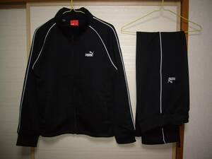  Puma piping line jersey top and bottom black × white M size 