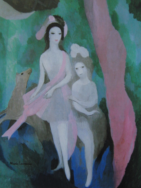 Marie Laurencin, [El ciervo y las dos mujeres], De un libro de arte raro, Buen estado, Nuevo enmarcado de alta calidad., envío gratis, pintura al óleo pintura al óleo retrato, cuadro, pintura al óleo, retrato