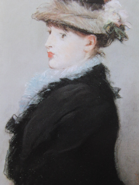 Édouard Manet, [Femme au chapeau à plumes gris], Extrait d'un livre d'art rare, Bonne condition, Tout neuf, encadré de haute qualité, livraison gratuite, Peinture à l'huile, peinture à l'huile, peinture de portrait, peinture de beauté, peinture, peinture à l'huile, portrait