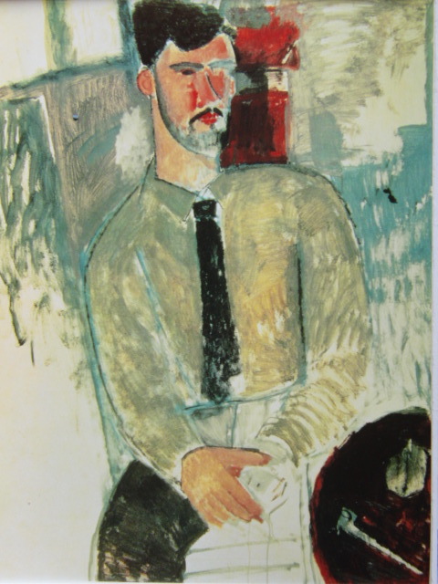 Amédée Modigliani, [Portrait d'Henri Laurens assis], Extrait d'un livre d'art rare, Bonne condition, Tout neuf, encadré de haute qualité, livraison gratuite, peinture à l'huile peinture à l'huile portrait, peinture, peinture à l'huile, portrait