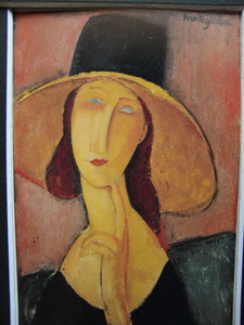Art hand Auction 阿梅代奥·莫迪利亚尼, [珍妮戴着一顶大帽子……], 摘自一本稀有的艺术书籍, 状况良好, 全新, 高品质框架, 免运费, 油画, 肖像画, 绘画, 油画, 肖像