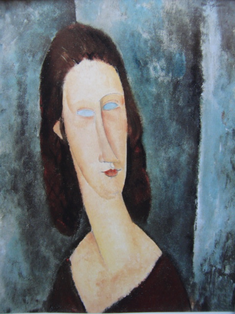 Amedeo Modigliani, [Jeanne Hébuterne (Blue Eyes)] Aus einem seltenen Kunstbuch, In guter Kondition, Nagelneu mit hochwertigem Rahmen, Kostenloser Versand, Ölgemälde, Porträtgemälde, Malerei, Ölgemälde, Porträts