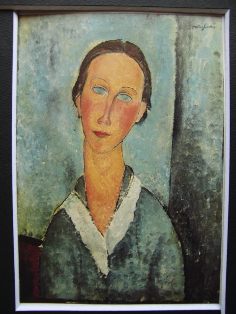 阿梅代奥·莫迪利亚尼, [年轻女子的半身像], 来自一本罕见的艺术书籍, 良好的条件, 全新高品质带框, 免运费, 油画 油画 肖像画 意大利, 绘画, 油画, 肖像