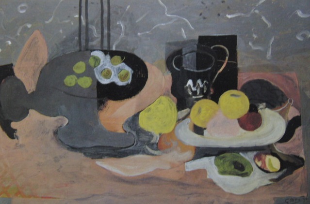 乔治·布拉克, [水果盘和水果], 摘自一本稀有的艺术书籍, 状况良好, 全新, 高品质框架, 免运费, 油画静物, 绘画, 油画, 静物