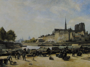 Art hand Auction Stanislas Levine, [Marché aux pommes sur les quais de l'Hôtel de Ville de Paris], Extrait d'un livre d'art rare, En bonne condition, Tout neuf avec un cadre de haute qualité, livraison gratuite, Peinture à l'huile, peinture de paysage, Peinture, Peinture à l'huile, Nature, Peinture de paysage