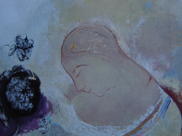 Odilon Redon, [Ophelia] Aus einem großformatigen, seltenes Kunstbuch, In guter Kondition, Nagelneu mit hochwertigem Rahmen, Kostenloser Versand, Ölgemälde, Porträtgemälde, Malerei, Malerei, Ölgemälde, Porträts