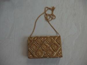  Gold total beads party back clutch back pochette 