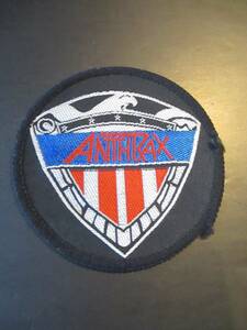 ANTHRAX circle shape embroidery patch badge Vintage dead stock / slayer s.o.d. metallica megadeth