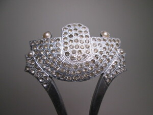 [. month ]* antique * Kirakira beautiful rhinestone & pearl decoration design. ornamental hairpin 