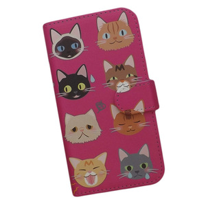 iPhone7 plus/iPhone8 plus　スマホケース 手帳型 プリントケース 猫 表情 動物 かわいい
