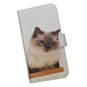 iPhone7 plus/iPhone8 plus　スマホケース 手帳型 プリントケース 猫 ラグドール ねこ かわいい