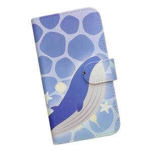 iPhone7 plus/iPhone8 plus　スマホケース 手帳型 プリントケース クジラ 海 マリン 貝殻 ヒトデ