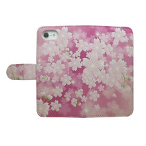 iPhone12/iPhone12Pro　スマホケース 手帳型 プリントケース 桜 ピンク 花柄 和柄 花_画像2