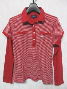  Burberry Golf BURBERRY GOLF Layered design cut and sewn shirt red M.2607