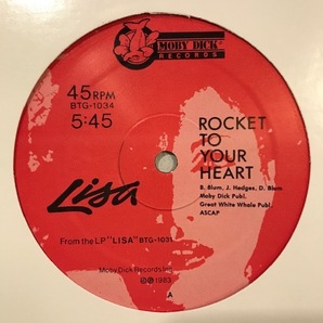 ■LISA ROCKET TO YOUR HEART (REMIX BY HOT TRACKS)■MOBY DICK BTG-1034■DISCO/EURO BEAT/HI-NRG■の画像2