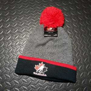 ★新品★ アイスホッケー チームカナダ ニット帽 Team Hockey Canada公式 刺繍ロゴ入り オフィシャルライセンス商品