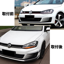 VW　ゴルフ7 GTI R 7 MK7　2013-2018年式　車種専用 ABS製　艶出しブラック　フロントバンパーカナード　左右6個　送料無料_画像4