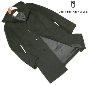 新品! ユナイテッドアローズ メルトン フード コート オリーブ (M) 送料1000円☆UNITED ARROWS メンズ カジュアル ロング 防寒 冬物 灰系★