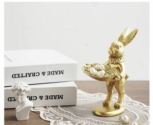 可愛いうさぎ 小物入れ 置物 オブジェ ゴールド ウサギ 高級 雑貨 北欧 飾り プレゼント かわいい モダン アンティーク