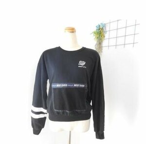 P.LATTE pink Latte ( stock ) world S 160cm long sleeve sweatshirt black black tops 