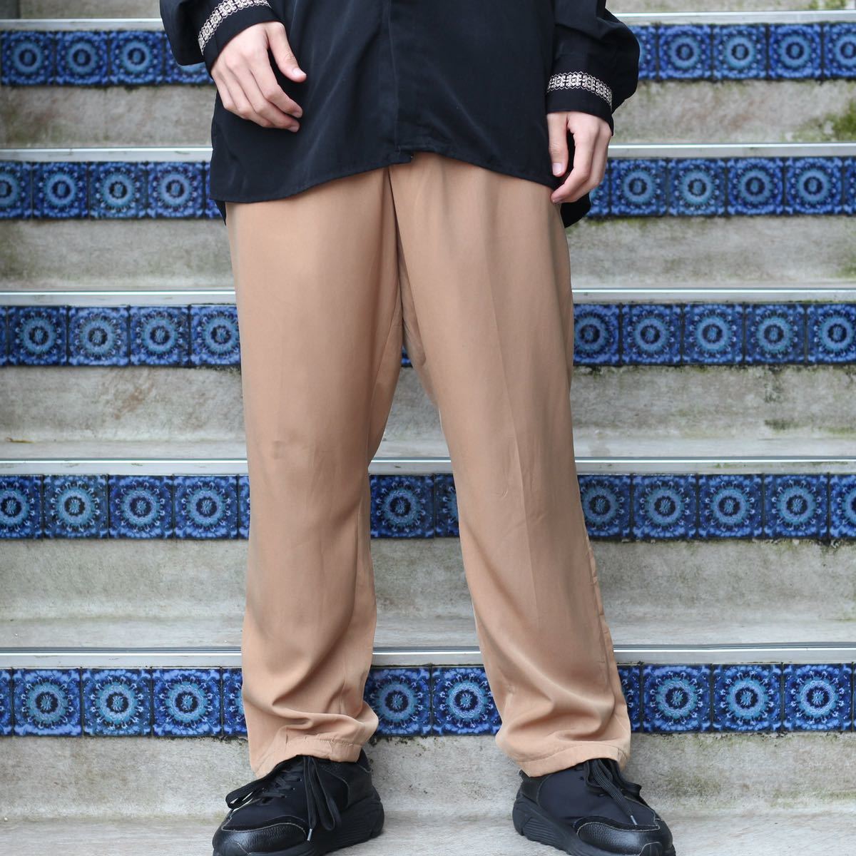 EU VINTAGE WOOL TOUCH TOROMI SLACKS PANTS/ヨーロッパ古着ウール