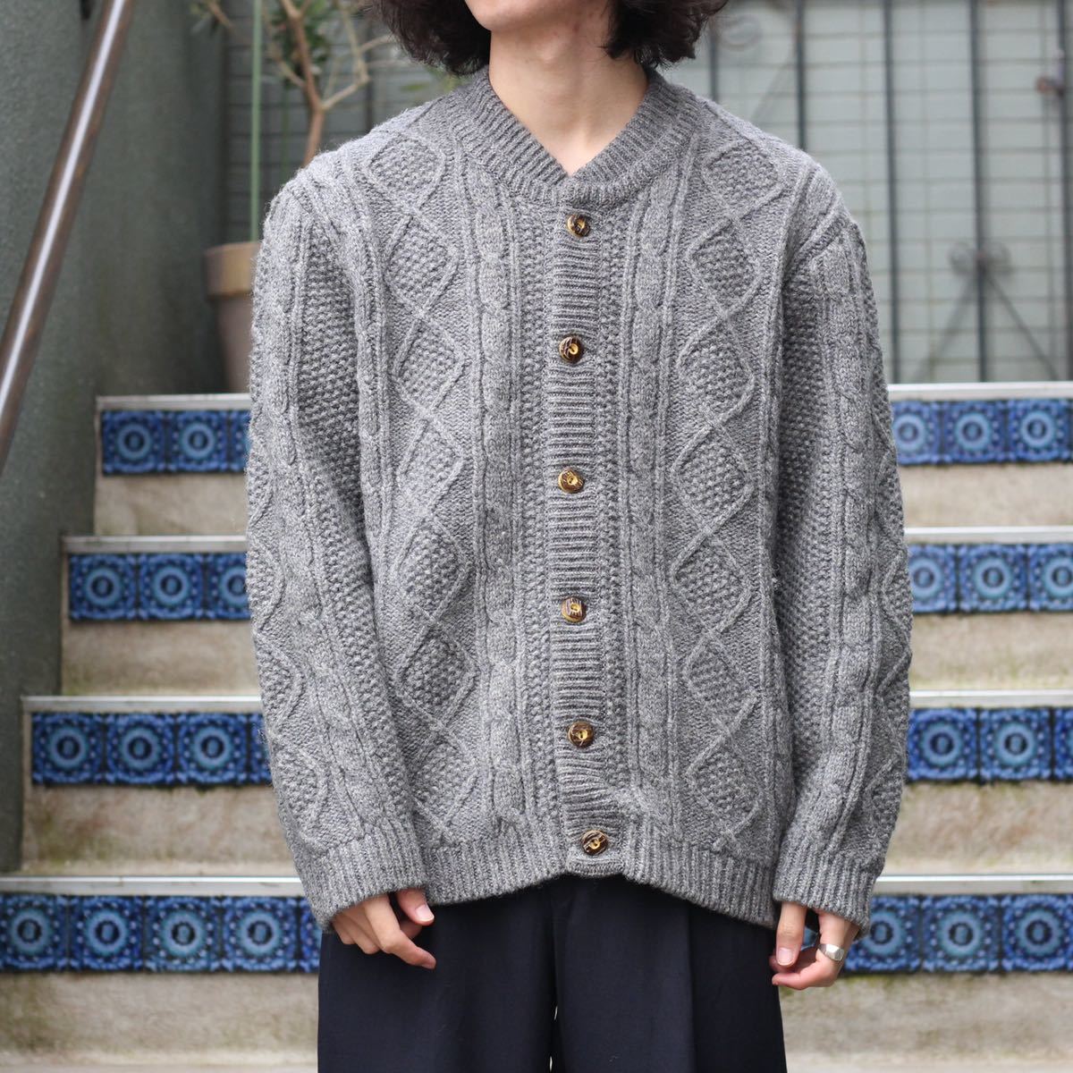 60's Unknown Vintage L/S Lowgauge Knit Cardigan/ヴィンテージ 長袖