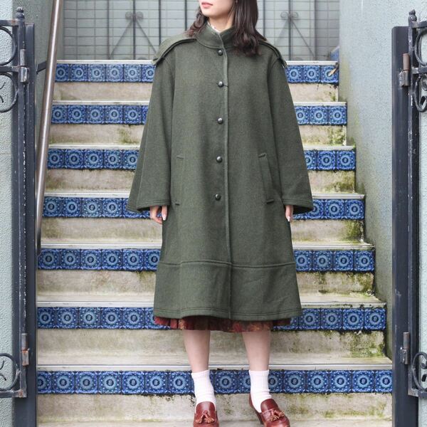 EU VINTAGE steinbock WOOL TYROLEAN CAPE COAT PONCHO/ヨーロッパ古着ウールチロリアンケープコート(ポンチョ)