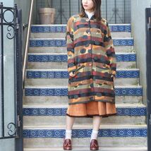 FRENCH VINTAGE DESIGN KNIT LONG COAT MADE IN FRANCE/フランス古着デザインニットロングコート_画像3